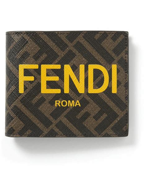 fendi leather shopper|Fendi leather printed bifold wallet.